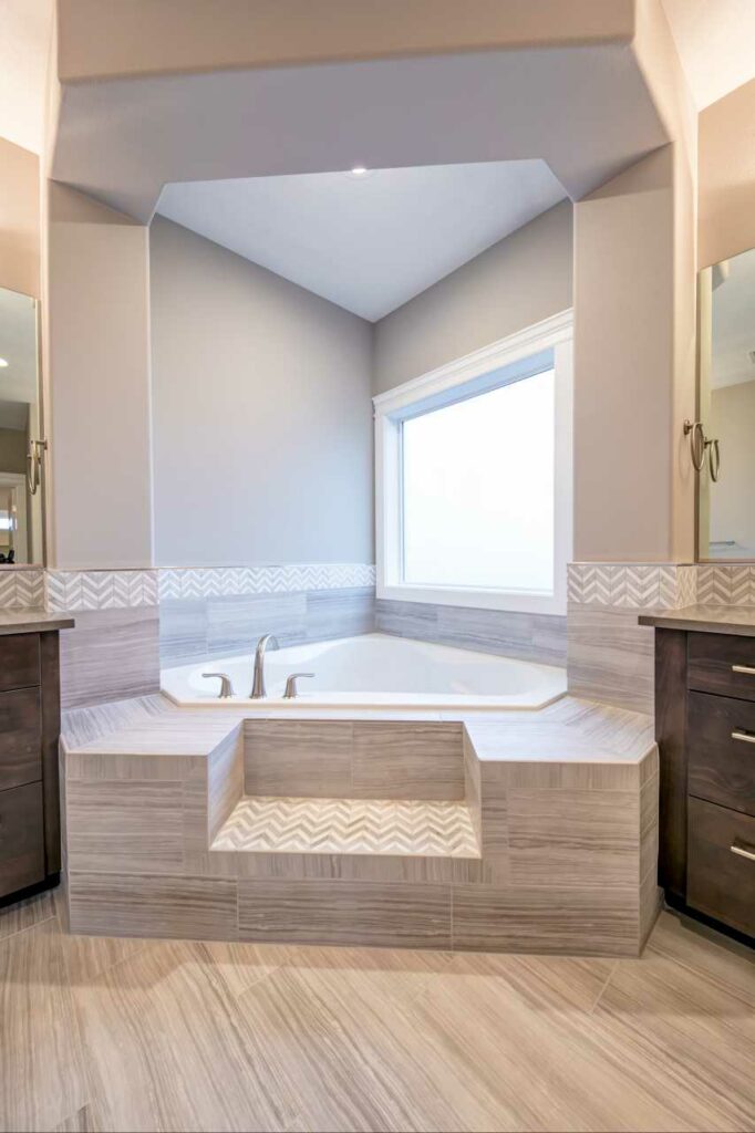 luxury corner tub Prodigy Homes