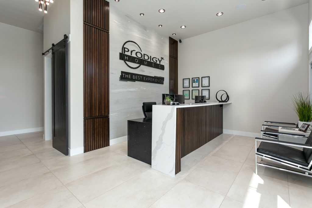 Prodigy Homes local home builder office reception