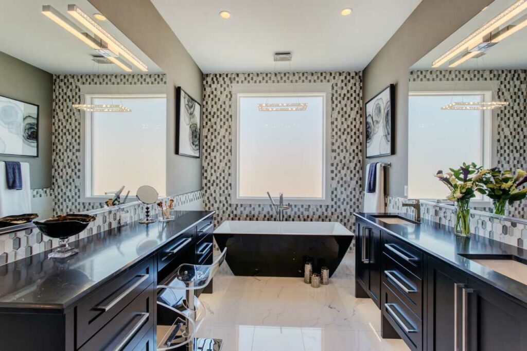 luxury bathroom wellness area custom home design Prodigy Homes