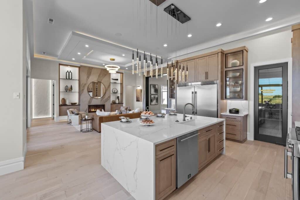 a luxury kitchen with unique design by Prodigy Homes